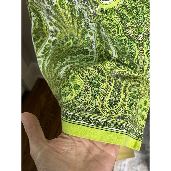 Positive Attitude Linen Blend‎ Sleeveless Top Size 16 Green Paisley Print - Picture 7 of 13